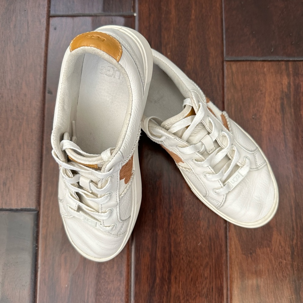UGG Dinale Genuine Calf Hair Paneled Leather Sneaker